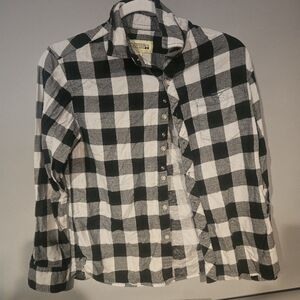 Dapper Boi Shirt Mens Xs Black Plaid Flannel Button Up Pocket Casual Cotton